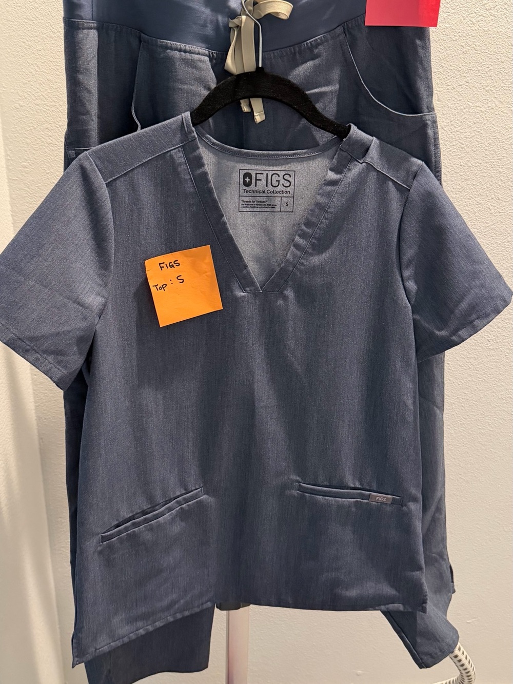 Figs Women’s V-Neck Top - Slate Blue